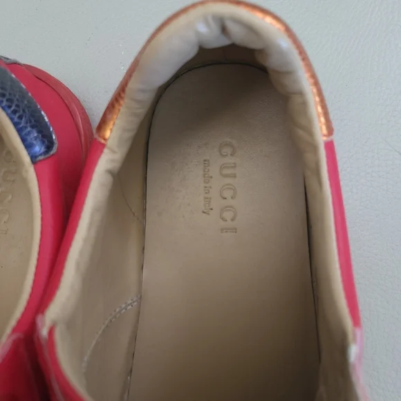 Gucci Freya Hartas Ace Sneakers Embroidered Leather men's 9.5 - Picture 6 of 10